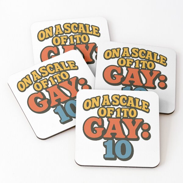 Item preview, On a Scale of 1 to Gay Funny Retro Gay Pride Typography designed and sold by Haus Of Sin.