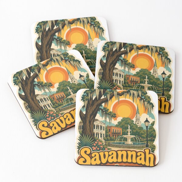 Item preview, Savannah USA Travel Souvenir - Retro Illustration designed and sold by VisualArtsOasis.
