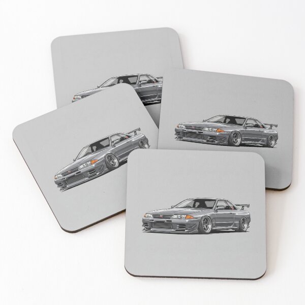 Item preview, Nissan Skyline R32 GT-R Gun Grey JDM Custom Stance Car Illustration Art designed and sold by Motorline44.
