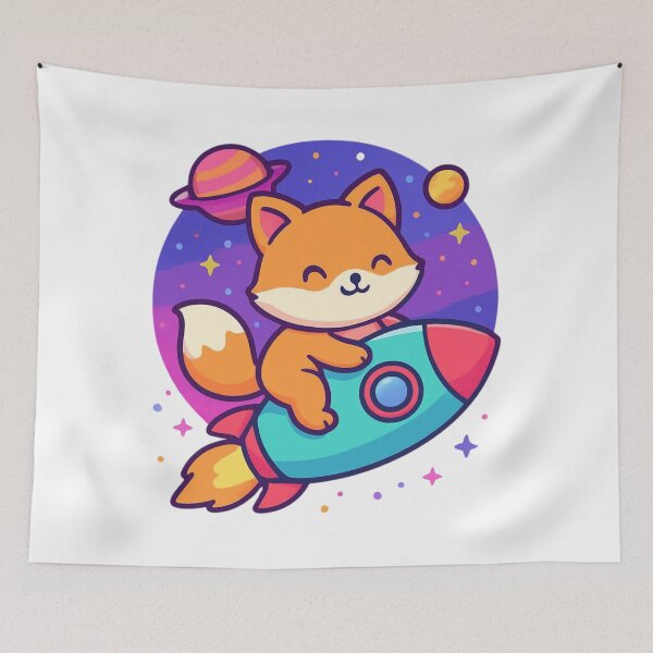 Item preview, Adventure Beyond Fox - Cute Space Sticker designed and sold by foryouandyours.
