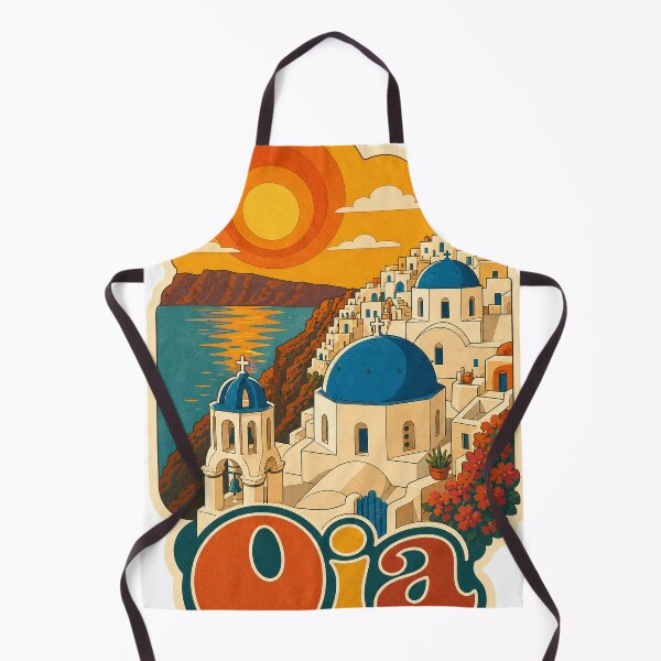 Item preview, Oia Greece Travel Souvenir - Retro Illustration designed and sold by VisualArtsOasis.