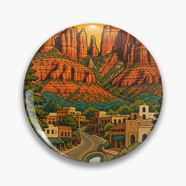 Item preview, Sedona USA Travel Souvenir - Retro Illustration designed and sold by VisualArtsOasis.
