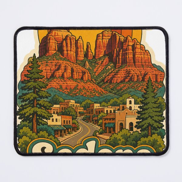 Item preview, Sedona USA Travel Souvenir - Retro Illustration designed and sold by VisualArtsOasis.
