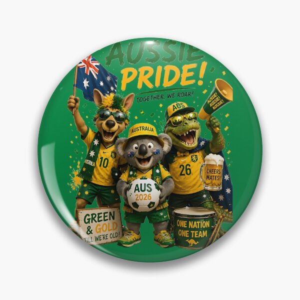 Item preview, Green and Gold Aussie Pride Soccer Supporter Squad designed and sold by WabiSabiSjak.