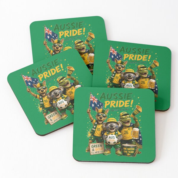 Item preview, Green and Gold Aussie Pride Soccer Supporter Squad designed and sold by WabiSabiSjak.