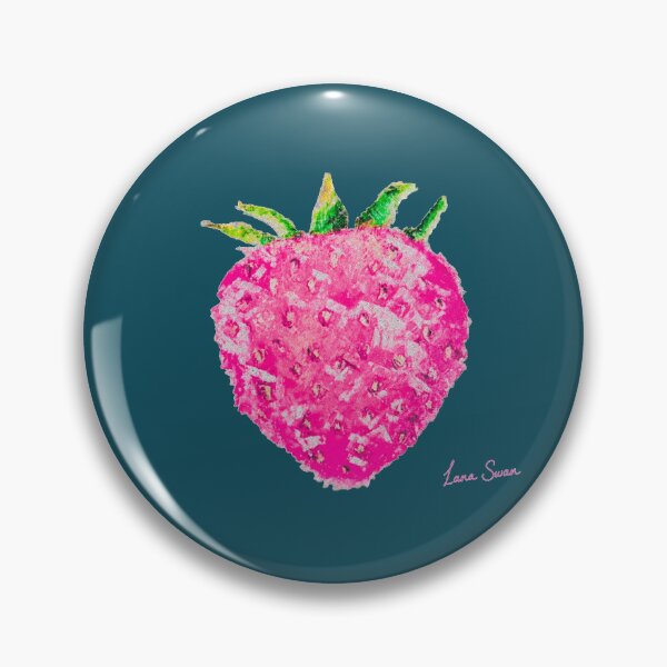 Item preview, PINK STRAWBERRY | Dark Teal Pop Art | Sweet Fruit Design by Lana Swan designed and sold by BlueberrySwan.