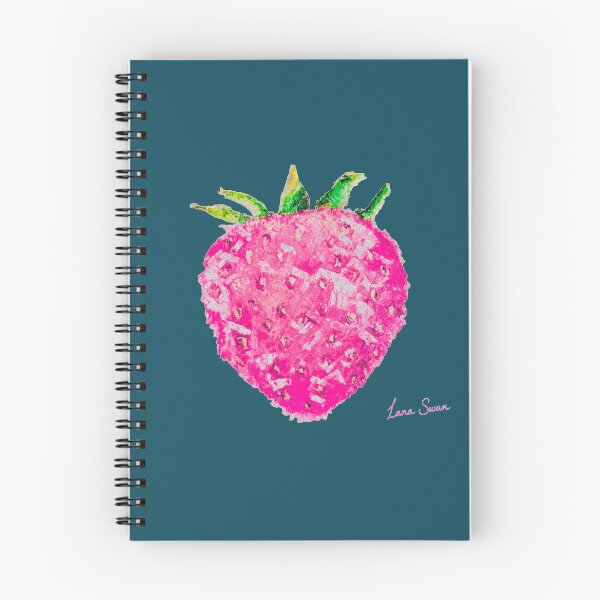 Item preview, PINK STRAWBERRY | Dark Teal Pop Art | Sweet Fruit Design by Lana Swan designed and sold by BlueberrySwan.
