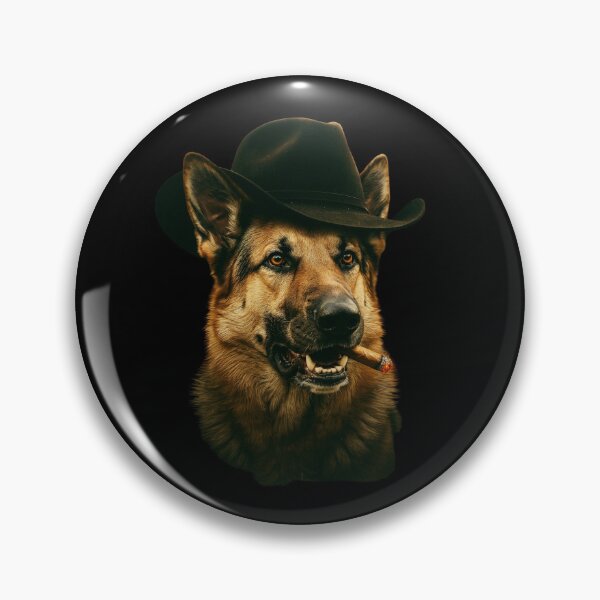 Item preview, German Shepherd Western Graphic Cowboy Dog Smoking designed and sold by Dabbing Turtle Designs.