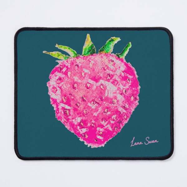 Item preview, PINK STRAWBERRY | Dark Teal Pop Art | Sweet Fruit Design by Lana Swan designed and sold by BlueberrySwan.