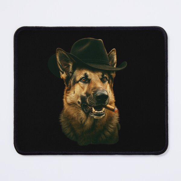 Item preview, German Shepherd Western Graphic Cowboy Dog Smoking designed and sold by Dabbing Turtle Designs.