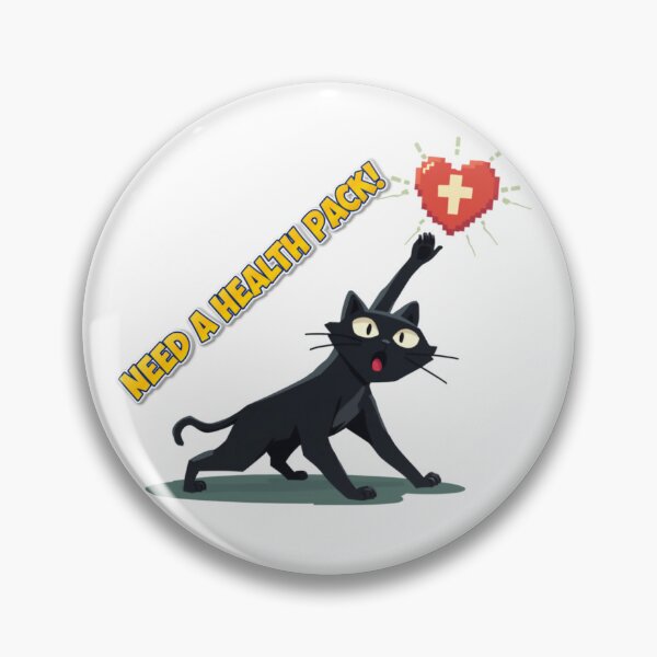Item preview, Need A Health Pack Desperate Gaming Cat Sticker designed and sold by SOOOMINO.