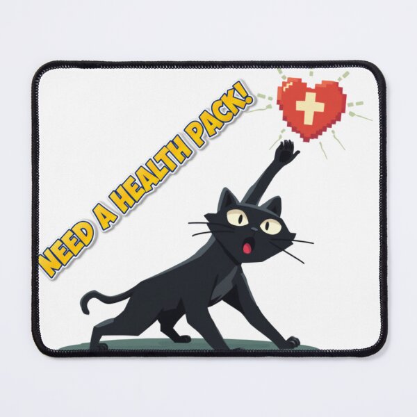 Item preview, Need A Health Pack Desperate Gaming Cat Sticker designed and sold by SOOOMINO.