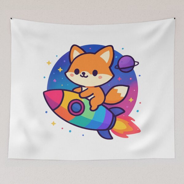 Item preview, Adventure Beyond Fox - Cute Space Sticker designed and sold by foryouandyours.
