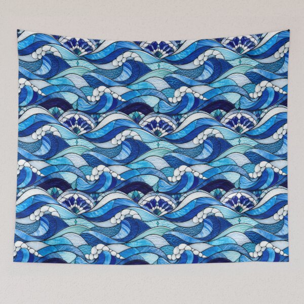Item preview, Mediterranean Waves Stained Glass Pattern designed and sold by Dresut.