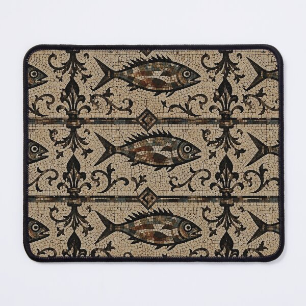 Item preview, Vintage Mosaic Fish Tile & Ancient Roman Aesthetic Pattern designed and sold by cabuks.