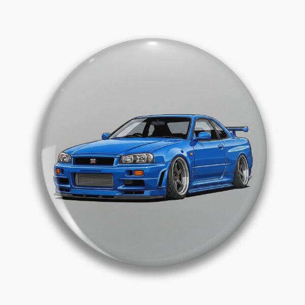 Item preview, Nissan Skyline R34 GT-R Blue JDM Custom Stance Car Illustration Art designed and sold by Motorline44.