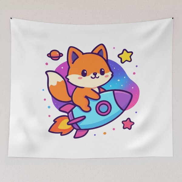 Item preview, Adventure Beyond Fox - Cute Space Sticker designed and sold by foryouandyours.