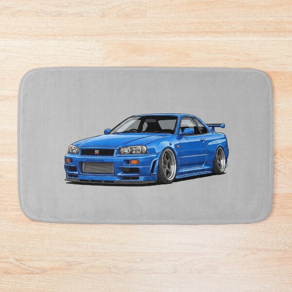 Item preview, Nissan Skyline R34 GT-R Blue JDM Custom Stance Car Illustration Art designed and sold by Motorline44.