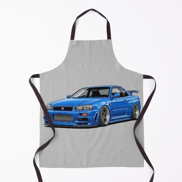 Item preview, Nissan Skyline R34 GT-R Blue JDM Custom Stance Car Illustration Art designed and sold by Motorline44.