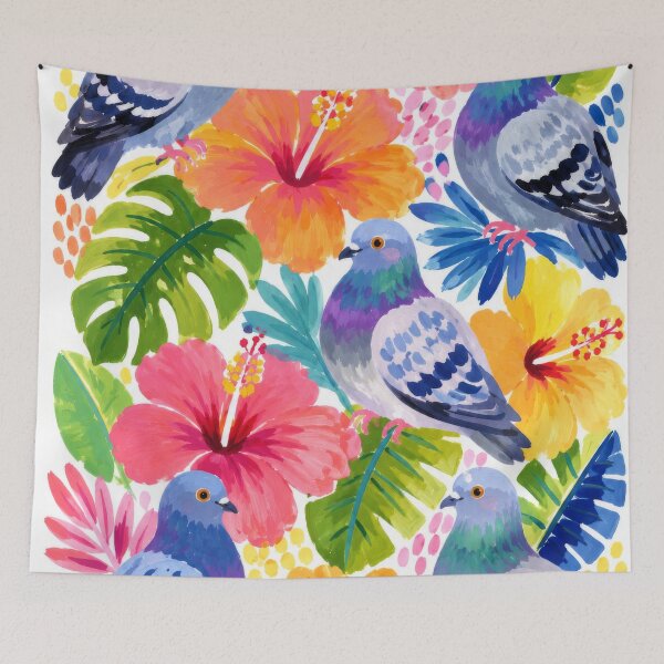 Item preview, Pigeon and Hibiscus designed and sold by scicilysimonee.