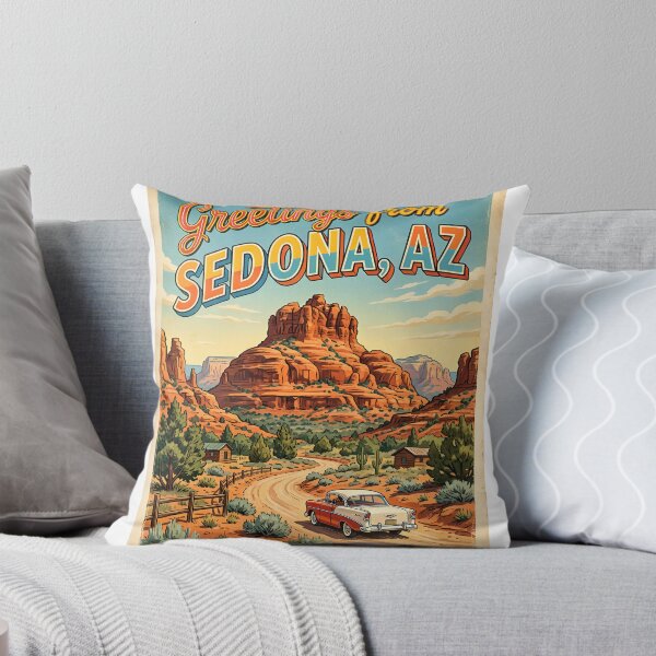 Item preview, Greetings From Sedona Arizona Bell Rock Retro 1950s Style Vintage Postcard designed and sold by markomundo.