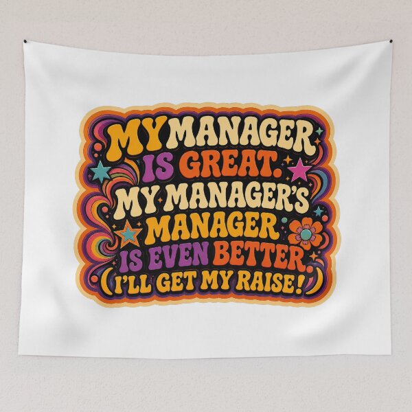 Item preview, Funny Retro 70s Office Humor Manifesting My Next Raise - Illustration designed and sold by Eric Sintès.