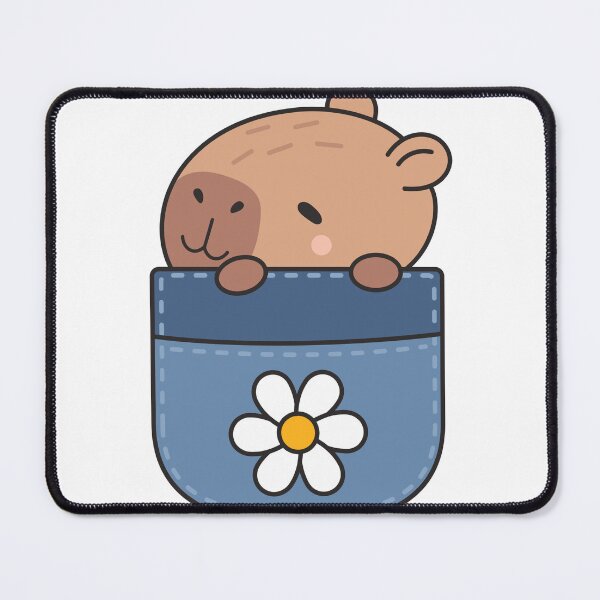 Item preview, Cute Kawaii Capybara in a Flower Pocket designed and sold by debbiebento.