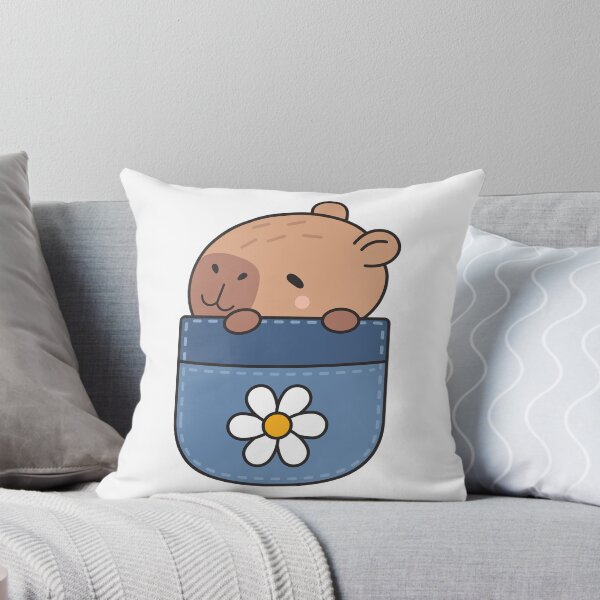 Item preview, Cute Kawaii Capybara in a Flower Pocket designed and sold by debbiebento.
