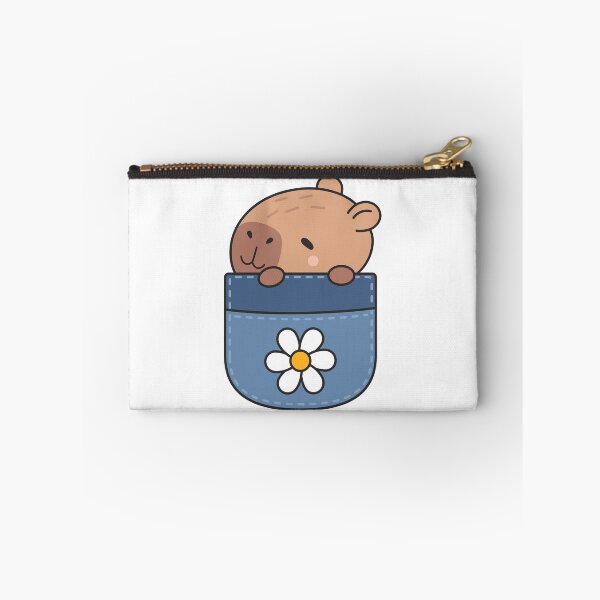 Item preview, Cute Kawaii Capybara in a Flower Pocket designed and sold by debbiebento.