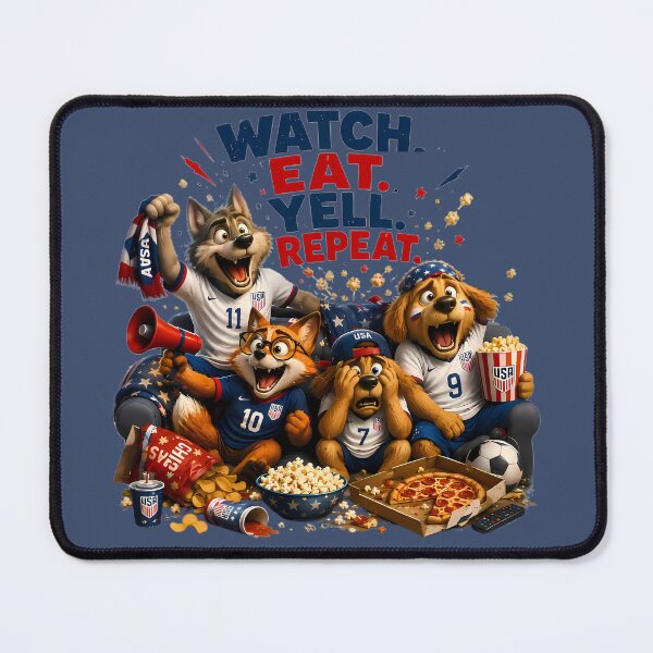 Item preview, USA Soccer Watch Party Shirt | Watch Eat Yell Repeat Tee designed and sold by WabiSabiSjak.