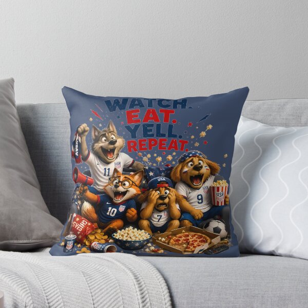 Item preview, USA Soccer Watch Party Shirt | Watch Eat Yell Repeat Tee designed and sold by WabiSabiSjak.