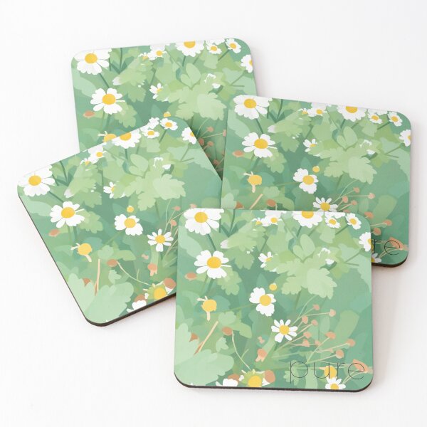 Item preview, Cottage garden, the purity of Feverfew flowers designed and sold by WildLadyWood.