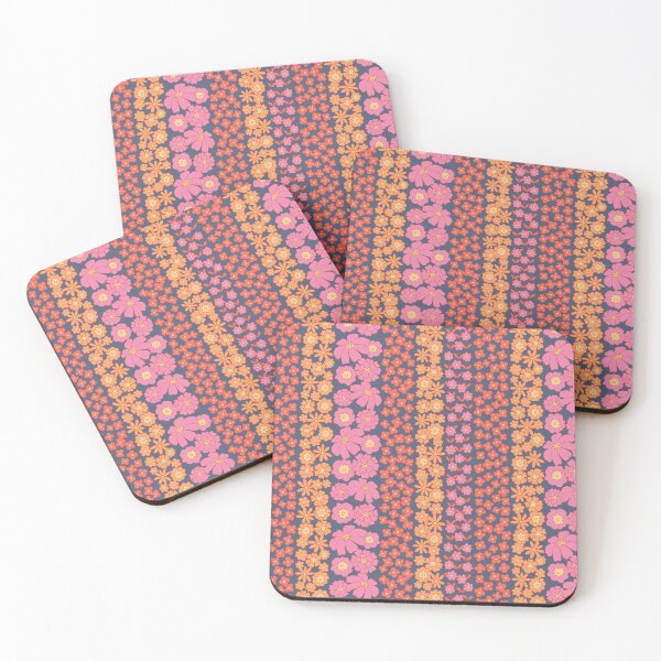 Item preview, Floral Stripe in Pink/Orange/Red/Blue designed and sold by somecallmebeth.
