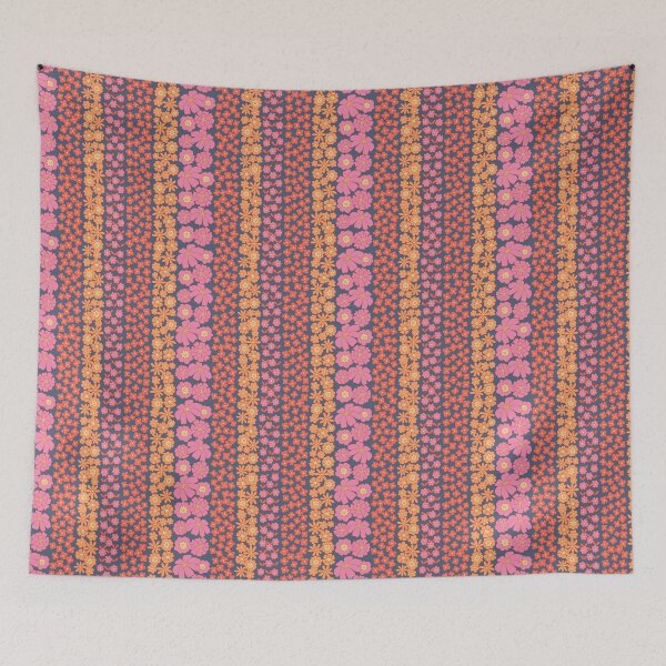 Item preview, Floral Stripe in Pink/Orange/Red/Blue designed and sold by somecallmebeth.