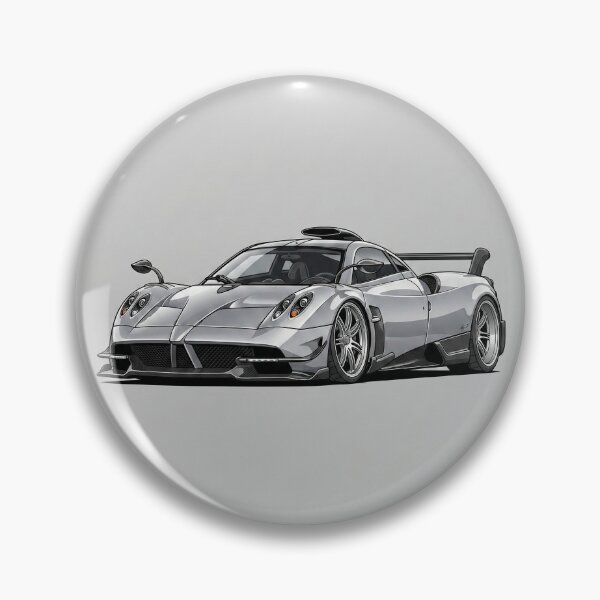 Item preview, Pagani Huayra BC Silver Custom Stance Hypercar Illustration Art Sticker designed and sold by Motorline44.