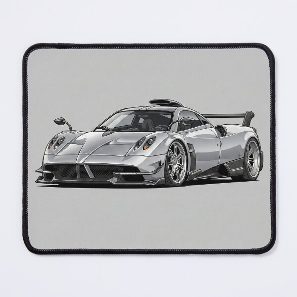 Item preview, Pagani Huayra BC Silver Custom Stance Hypercar Illustration Art Sticker designed and sold by Motorline44.
