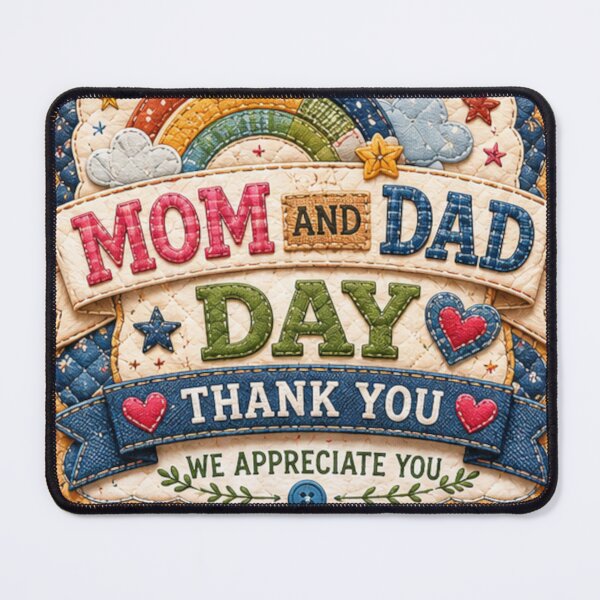 Item preview, Vintage Patchwork Happy Parents Day Mom and Dad designed and sold by Applecrunch.