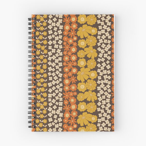 Item preview, Floral Stripe in Retro 1970s Yellow/Orange/Brown designed and sold by somecallmebeth.