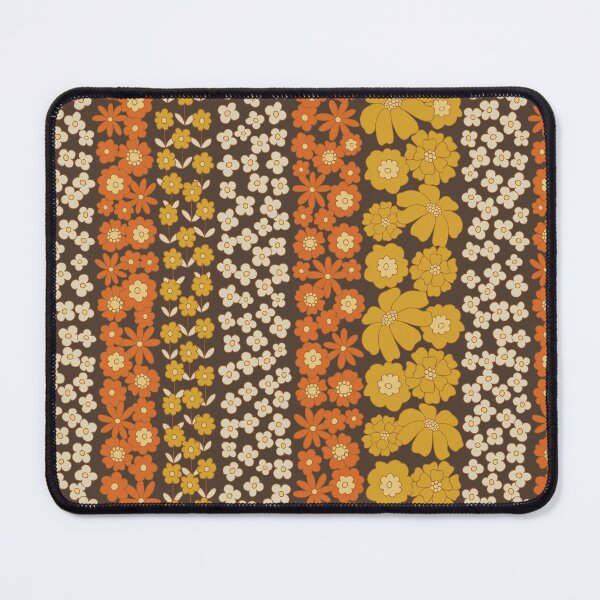 Item preview, Floral Stripe in Retro 1970s Yellow/Orange/Brown designed and sold by somecallmebeth.