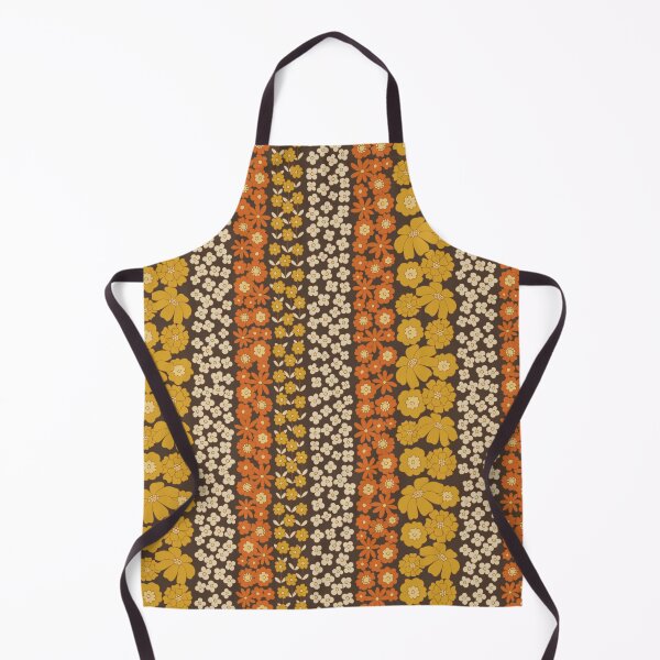 Item preview, Floral Stripe in Retro 1970s Yellow/Orange/Brown designed and sold by somecallmebeth.