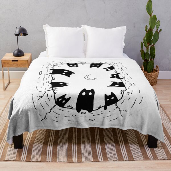 Item preview, Curious Cats Looking Into a Well | Cute Black Cat Moon Illustration T-Shirt designed and sold by Aida Drogan.