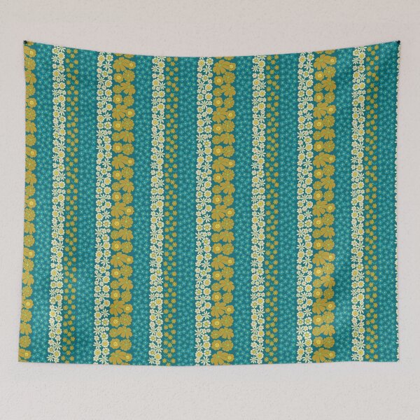 Item preview, Copy of Floral Stripe in Retro 1970s Yellow/Orange/Brown designed and sold by somecallmebeth.