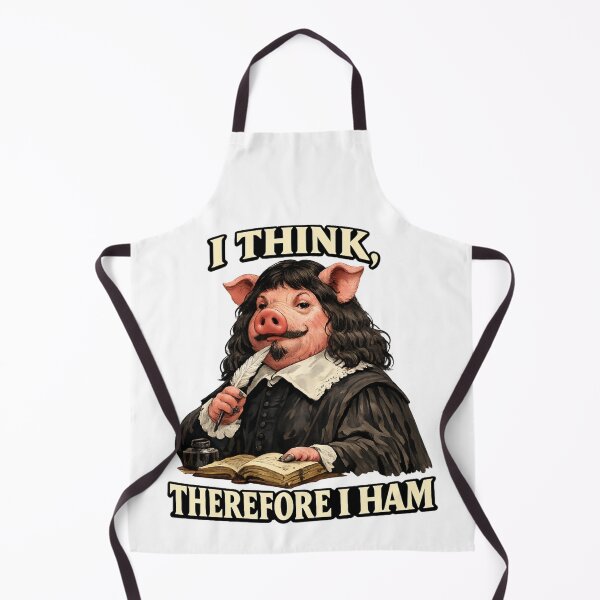 Item preview, Descartes Inspired Pig Pun Cartoon Design – “I Think Therefore I Ham” Pun on "I Think, Therefore I Am" - Philosopher Animal Art designed and sold by Donsean22.
