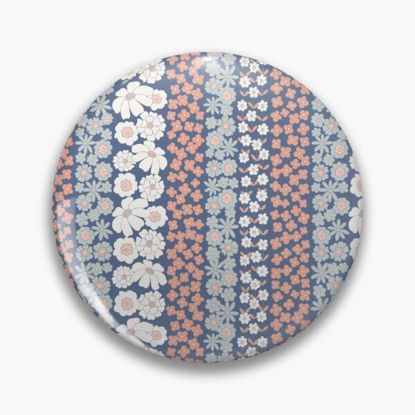 Item preview, Floral Stripe in Peach and Blue designed and sold by somecallmebeth.