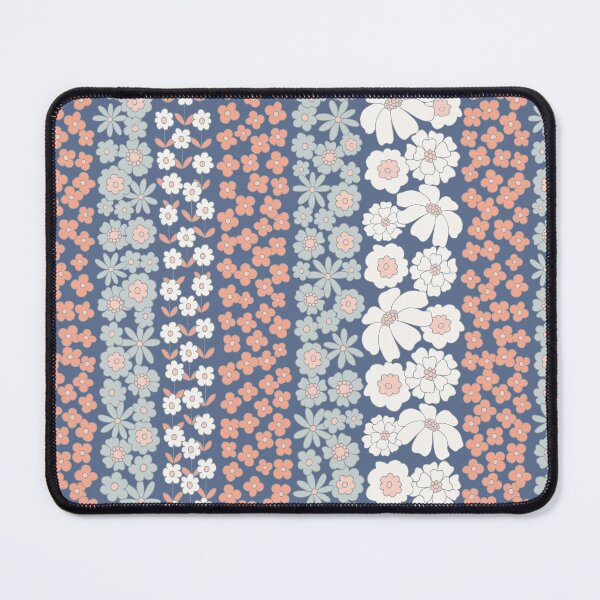 Item preview, Floral Stripe in Peach and Blue designed and sold by somecallmebeth.