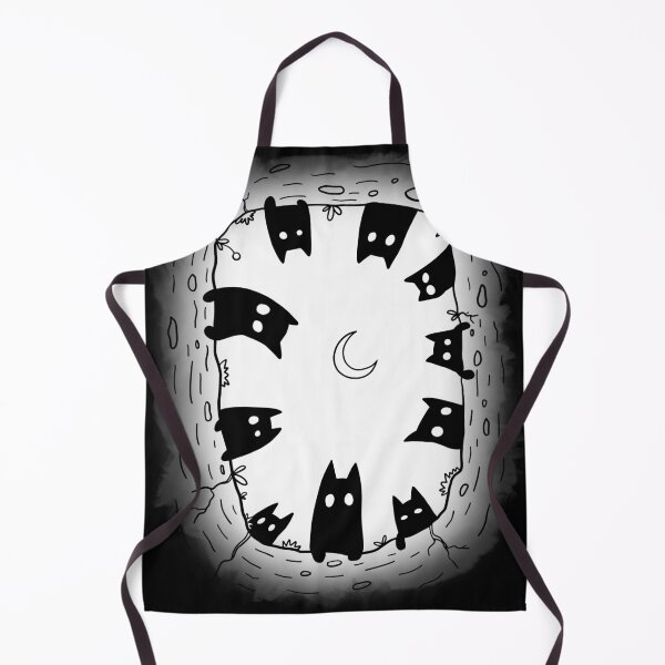 Item preview, Cats Around a Moonlit Well | Whimsical Black Cat Gothic Graphic T-Shirt designed and sold by Aida Drogan.