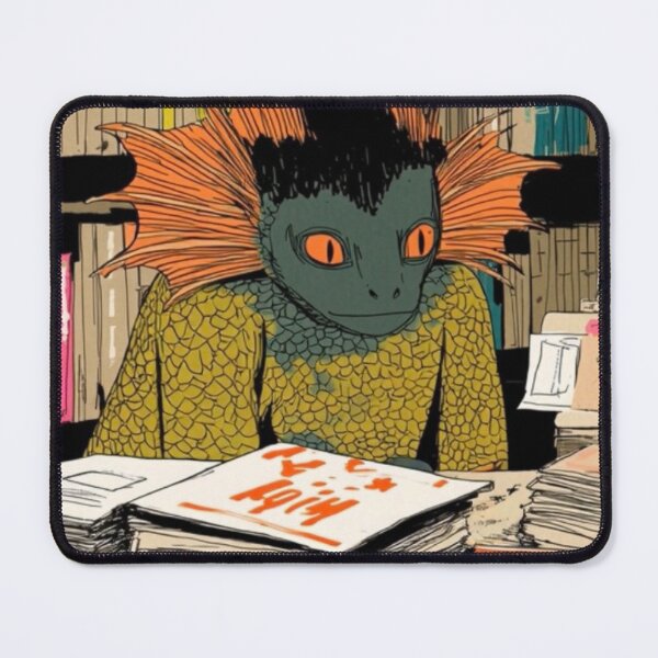 Item preview, “Fish Cleric Files for Overtime While the Cereal Goblin Eats the Evidence” designed and sold by Print Fiction.