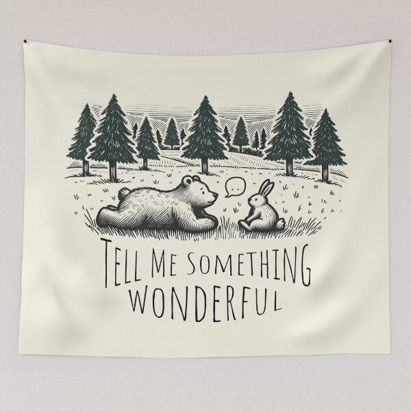 Item preview, Tell Me Something Wonderful Woodland Bear & Bunny Forest Friendship Design designed and sold by Sachie's Studio.
