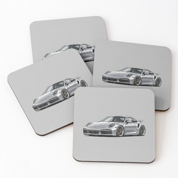 Item preview, Porsche 911 Turbo S Silver 992 Custom Stance Supercar Illustration Art designed and sold by Motorline44.