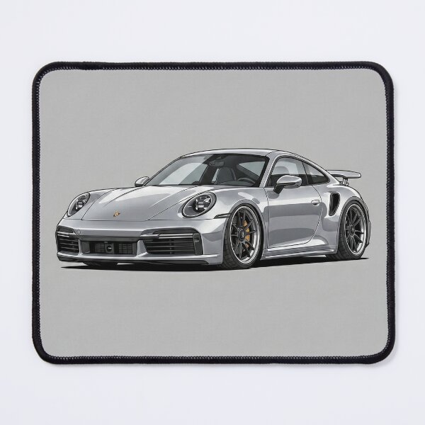 Artikelvorschau, Porsche 911 Turbo S Silber 992 Custom Stance Supercar Illustration Art entworfen und verkauft von Motorline44.